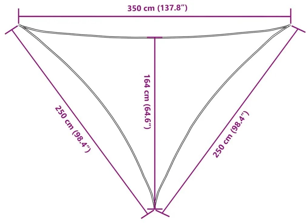 Πανί Σκίασης Τρίγωνο Κρεμ 2,5 x 2,5 x 3,5 μ. από Ύφασμα Oxford - Κρεμ