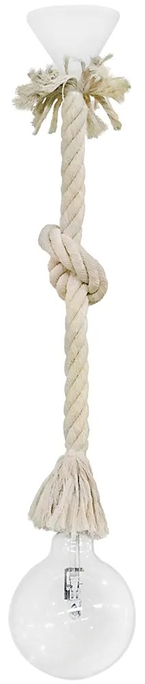 Φωτιστικό Οροφής Μονόφωτο Heronia Macrame 31-1077 Rope/White