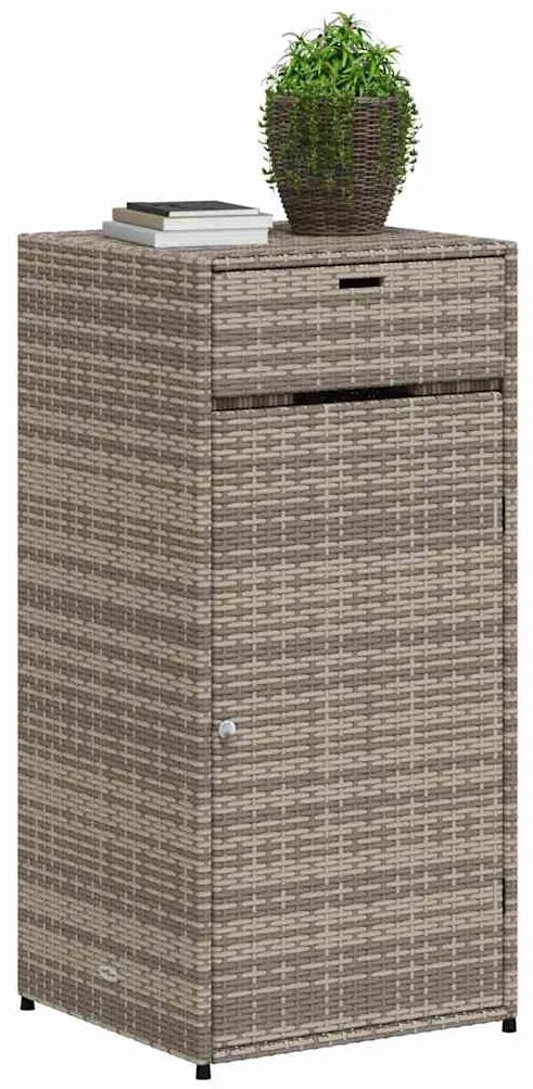 vidaXL Ντουλάπι Αποθήκευσης Κήπου Γκρι 55x55x111 εκ. Συνθετικό Ρατάν