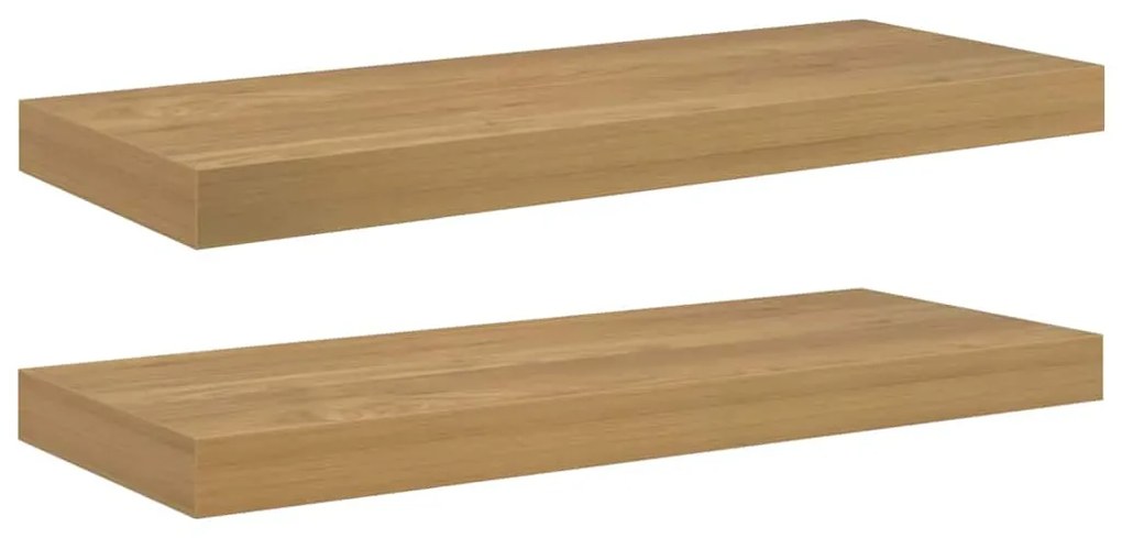 vidaXL Ράφι Τοίχου 2 pcs Καφέ 50 x 23 x 4 εκ. Επεξεργασμένο ξύλο