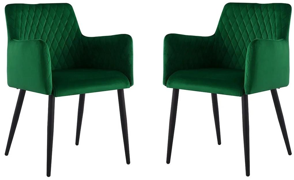 Καρέκλα Miramar 109, Πράσινο, 85x57x56cm, 17 kg, Ταπισερί, Μεταλλικά, Μπράτσα | Epipla1.gr