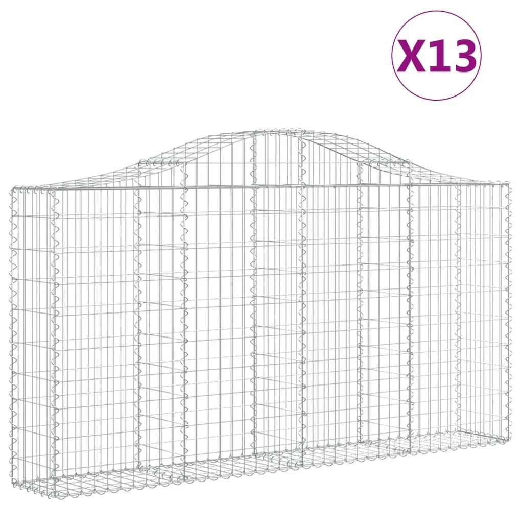 vidaXL Συρματοκιβώτια Τοξωτά 13 τεμ. 200x30x100/120 εκ. Γαλβαν. Ατσάλι