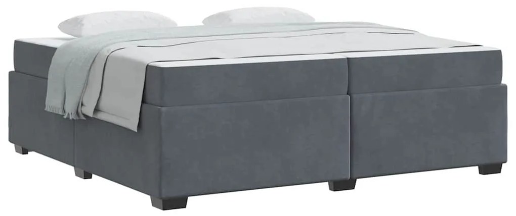vidaXL Σκελετός Κρεβατιού Άλλο Σκούρο γκρι 200 x 200 cm Βελούδο