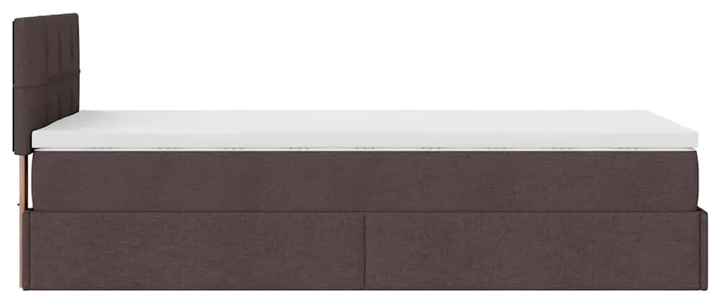 Οθωμανικό κρεβάτι με στρώμα Σκούρο καφέ 80x200cm ύφασμα 3311417