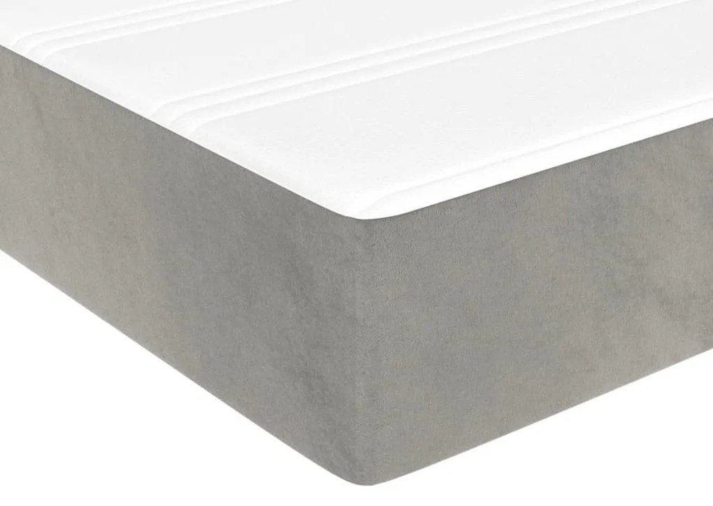 vidaXL Στρώμα με Pocket Springs Ανοιχτό Γκρι 100x200x20 εκ. Βελούδινο