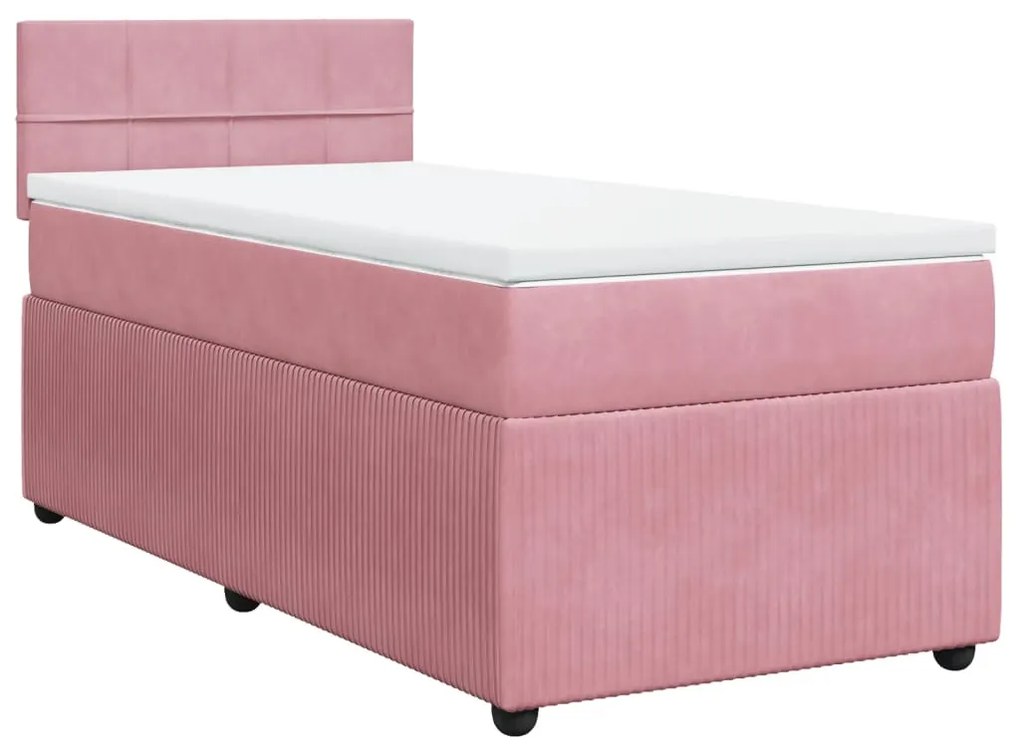 ΚΡΕΒΑΤΙ BOXSPRING ΜΕ ΣΤΡΩΜΑ ΡΟΖ 90X190 ΕΚ. ΒΕΛΟΥΔΙΝΟ 3287631