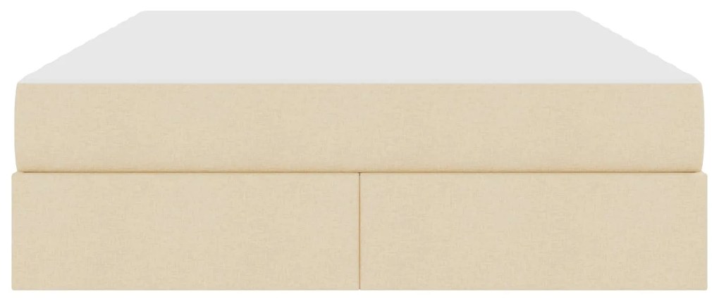 vidaXL Κρεβάτι με αποθηκευτικό χώρο και στρώμα Κρεμ 140 x 200 cm