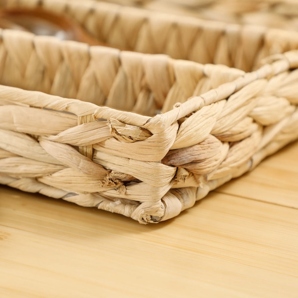 HOMCOM Σετ 2 Καλαθιών Αποθήκευσης με Διαμερίσματα για Οργάνωση Αντικειμένων, για Σαλόνι, Κουζίνα, Υπνοδωμάτιο