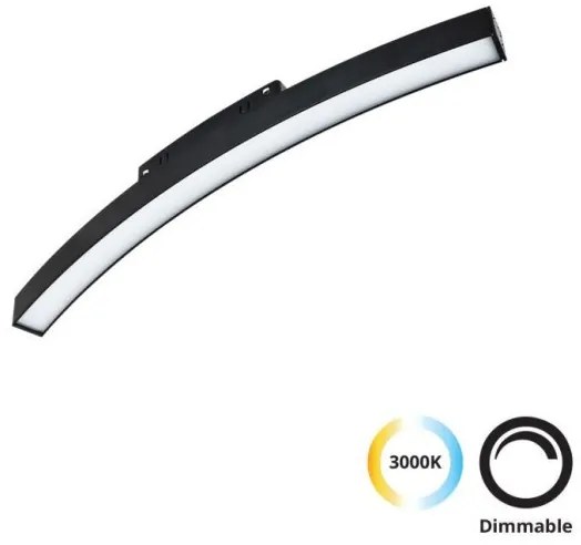 Μαγνητικό Φωτιστικό Ράγας Κυρτό LED 12W IP20 3000K Magnetic Curvy 4282100 Viokef-4282100-Μαύρο 4282100