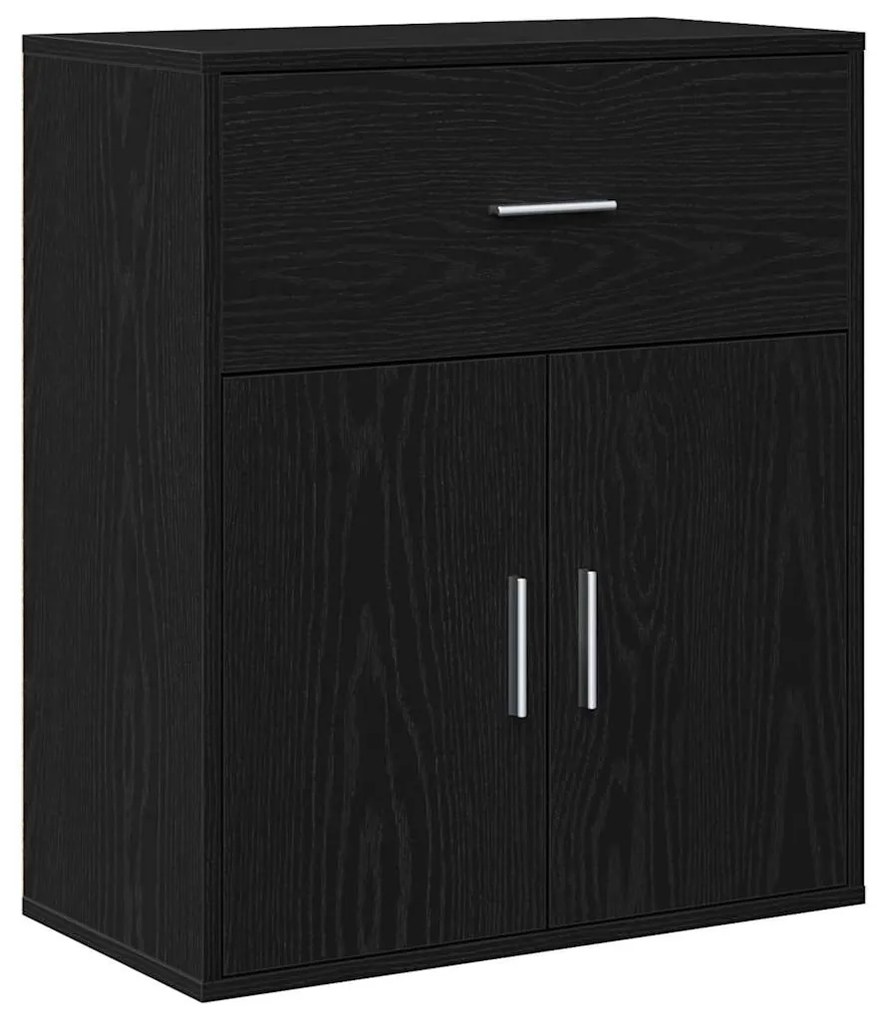 vidaXL Πλαϊνό γραφείο Μαύρη Οξυά 60 x 31 x 70 εκ Επεξεργασμένο ξύλο