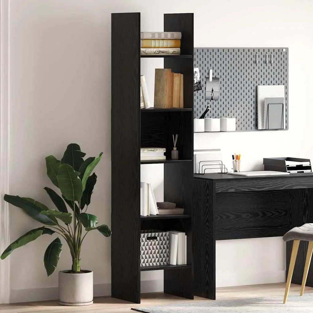 vidaXL Βιβλιοθήκη Μαύρη δρυς 40 x 35 x 180 εκ. Επεξεργασμένο ξύλο