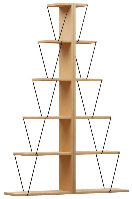 Βιβλιοθήκη mini Tars pakoworld sonoma-μαύρο 130x22x146εκ - 225-000040