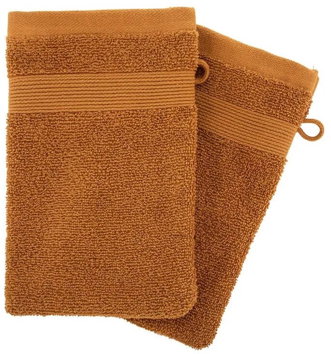 Σετ Γάντια μπάνιου Praia Atmosphera από Βαμβάκι 450gsm, με διαστάσεις 15x21cm - 2 τεμάχια - Cinnamon brown