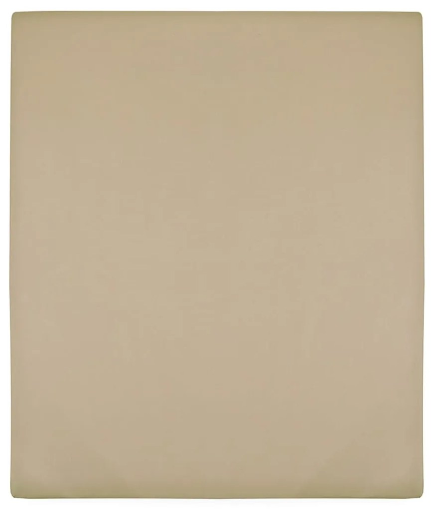 vidaXL Σεντόνι με Λάστιχο Taupe 90 x 200 εκ. Βαμβακερό Ζέρσεϊ