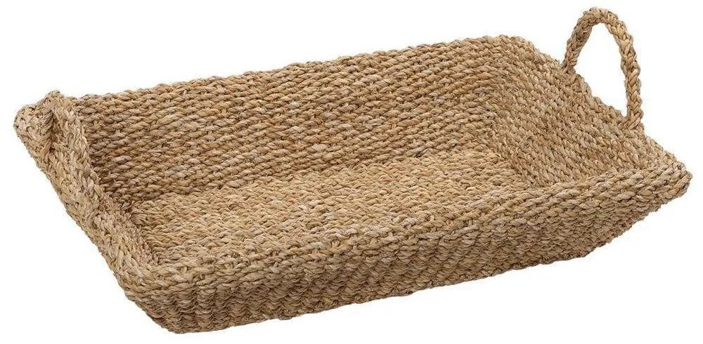 Δίσκος Σερβιρίσματος Ορθογώνιος Με Χειρολαβές KAG310 51x31x11cm Seagrass Beige Espiel Seagrass