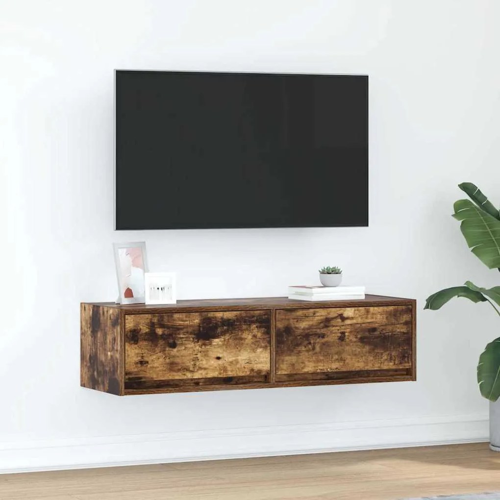 Ντουλάπι TV με συρτάρι Καπνιστή δρυς 100 x 31 x 25.5 εκ.