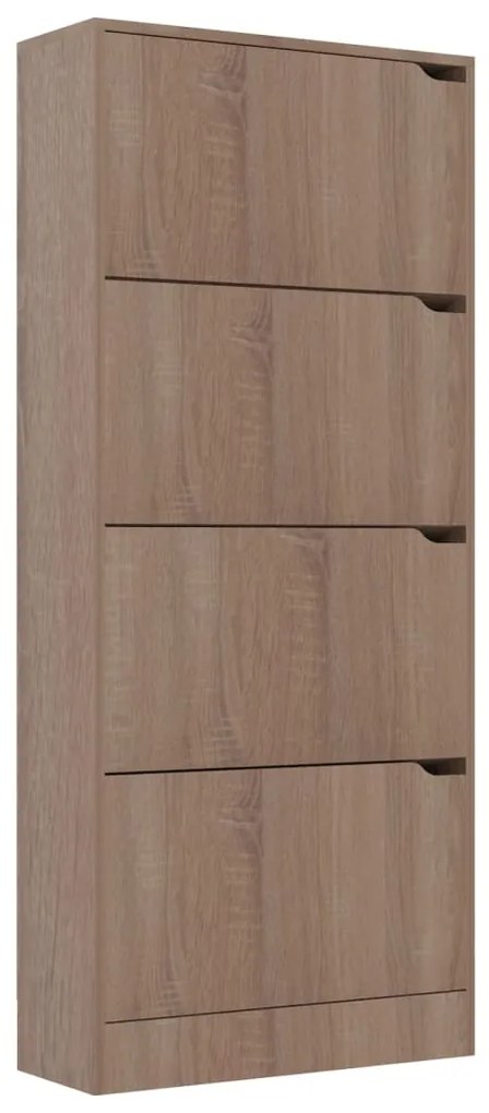 vidaXL Παπουτσοθήκη με 4 Πόρτες Sonoma Δρυς 59x24x136 εκ. Μοριοσανίδα