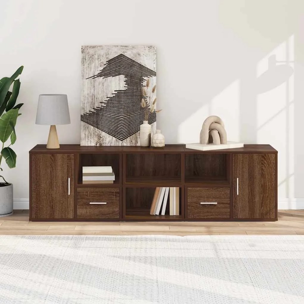 vidaXL Γωνιακό Έπιπλο Καφέ δρυς 160x40x45 εκ. από Επεξεργ. Ξύλο