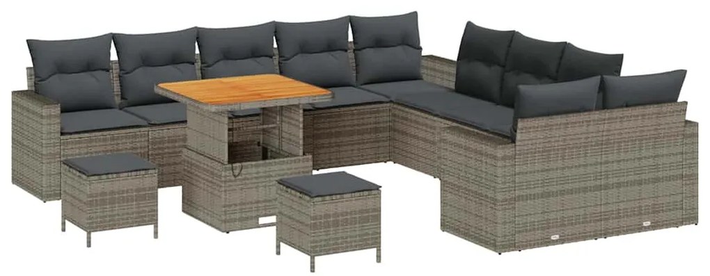 vidaXL Σετ Καναπέ Κήπου 13 pcs Γκρι συνθετικό ρατάν