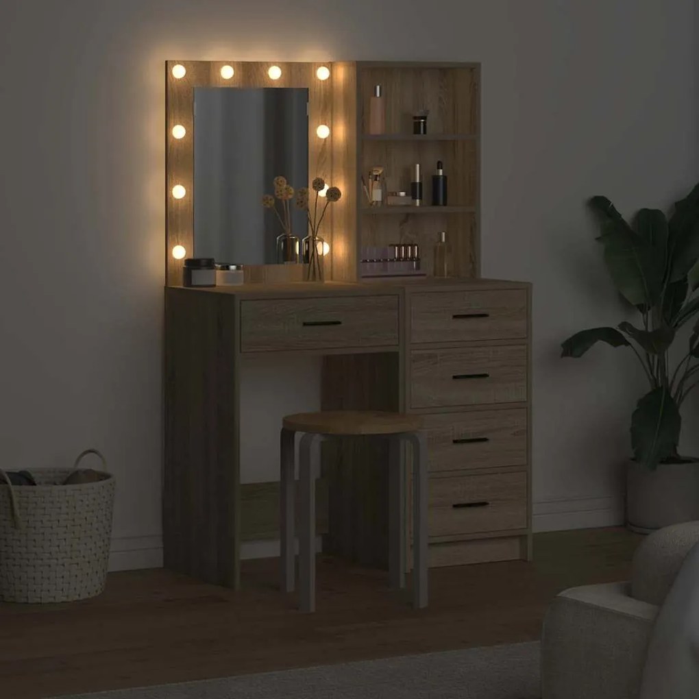 vidaXL Τραπέζι περιποίησης με συρτάρι 2 pcs Καφέ 50 x 41 x 135 εκ