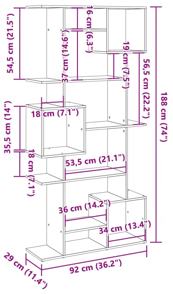 ΒΙΒΛΙΟΘΗΚΗ ΧΡΩΜΑ SONOMA ΔΡΥΣ 92X29X188 ΕΚ. ΕΠΕΞΕΡΓΑΣΜΕΝΟ ΞΥΛΟ 3310318