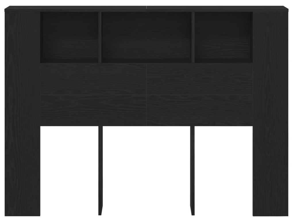 vidaXL κεφαλοκλίμακα  Μαύρο Δρύινο Κάβο - 140x19x104.5 εκ - Φτιαγμένο από Μηχανική Ξυλεία