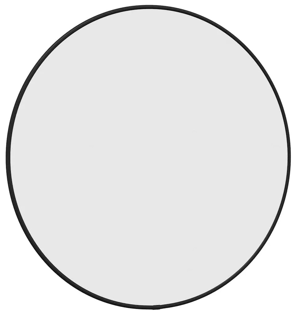 vidaXL Καθρέφτης Τοίχου Στρογγυλός Μαύρος Ø 50 εκ.