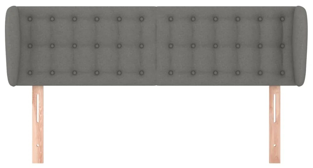 vidaXL Κεφαλάρι με Πτερύγια Σκούρο Γκρι 147 x 23 x 78/88εκ. Υφασμάτινο