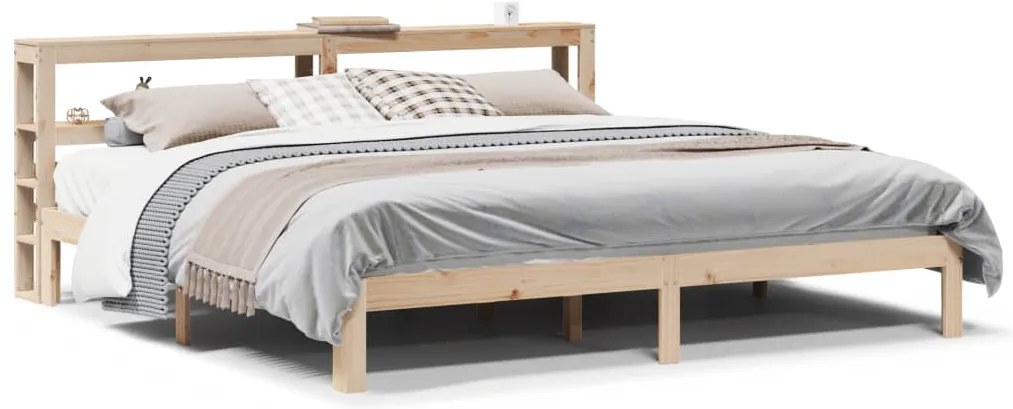 vidaXL Πλαίσιο Κρεβατιού με Κεφαλάρι 180x200 εκ. από Μασίφ Ξύλο Πεύκου