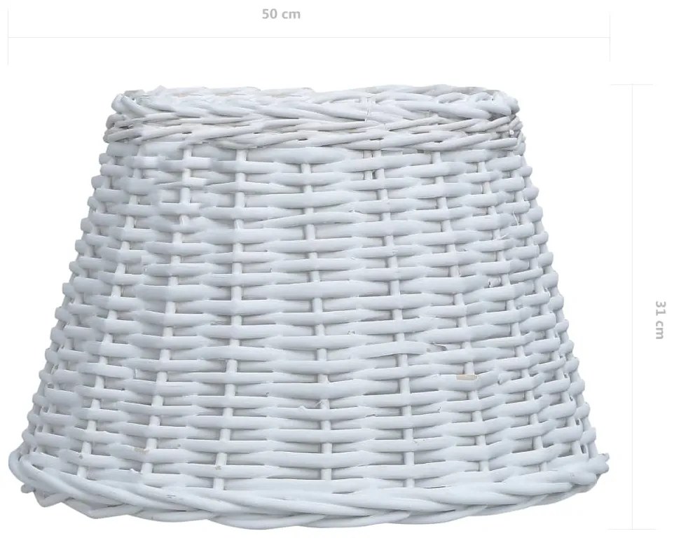 vidaXL Καπέλο Φωτιστικού Λευκό 50 x 30 εκ. από Wicker