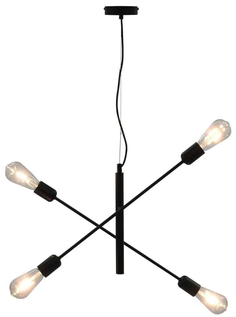 vidaXL Φωτιστικό Οροφής με Λαμπτήρες Filament 2 W Μαύρο Ε27