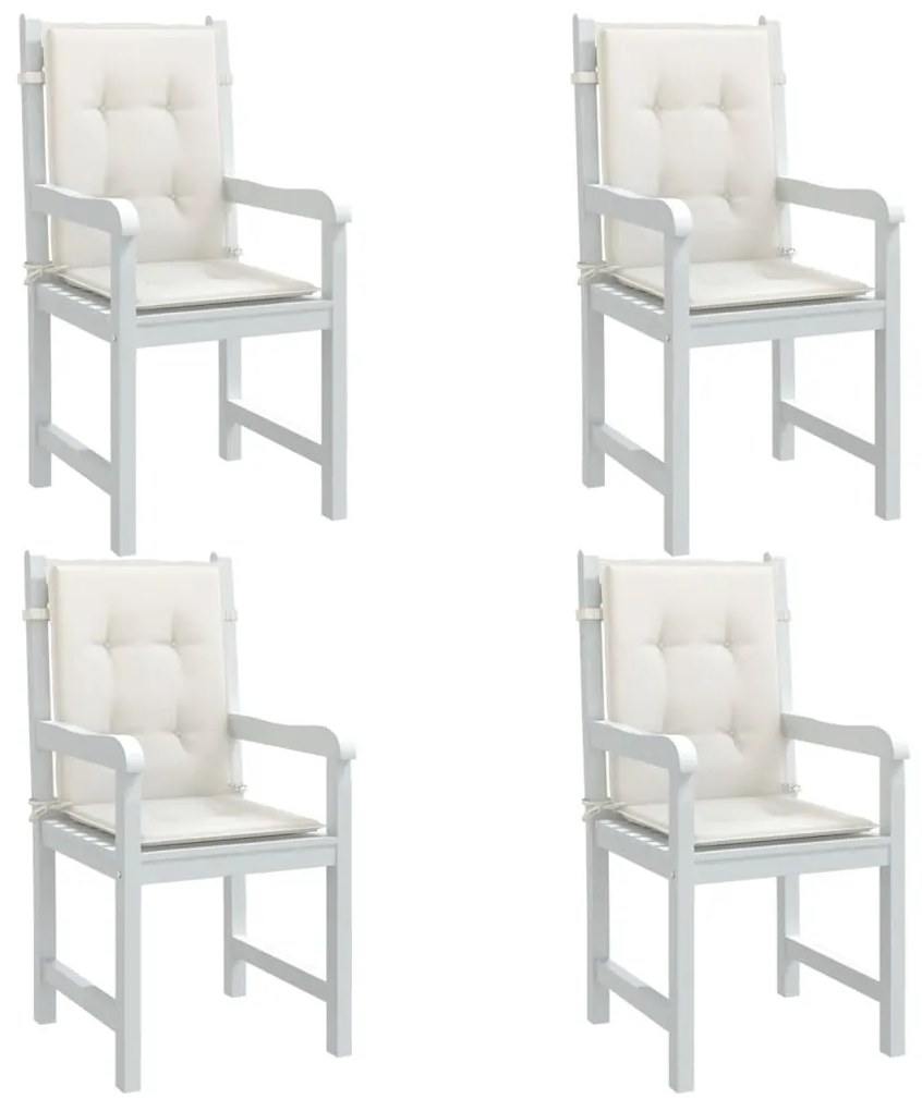 Μαξιλάρια Καρέκλας με Πλάτη 4 τεμ. Κρεμ 120x50x4εκ. Ύφασμα