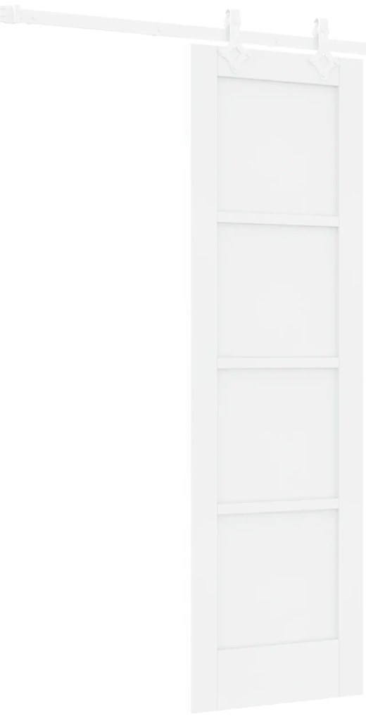 vidaXL Συρόμενη Πόρτα με Σετ Αξεσουάρ Λευκή 61x198.5 εκ. Στέρεου Ξύλου Πεύκου