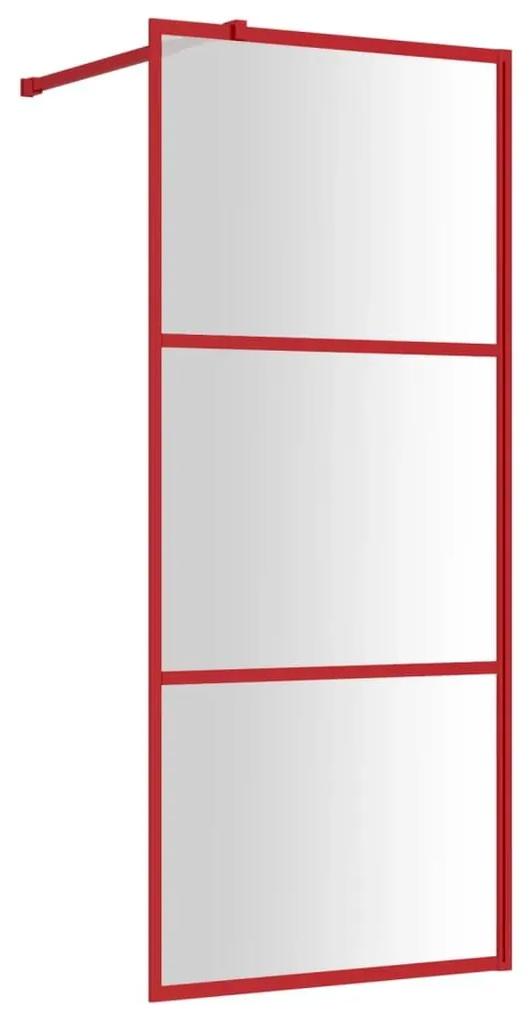 Διαχωριστικό Ντουζιέρας Κόκκινο 90 x 195 εκ. Διαφανές Γυαλί ESG - Κόκκινο