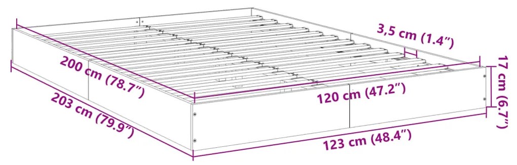 ΠΛΑΙΣΙΟ ΚΡΕΒΑΤΙΟΥ ΓΚΡΙ SONOMA 120X200 ΕΚ. ΕΠΕΞΕΡΓΑΣΜΕΝΟ ΞΥΛΟ 842033