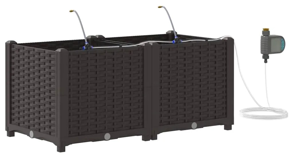 vidaXL Ζαρντινιέρες κήπου Καφέ 80 x 40 x 37.5 cm Ατσάλι