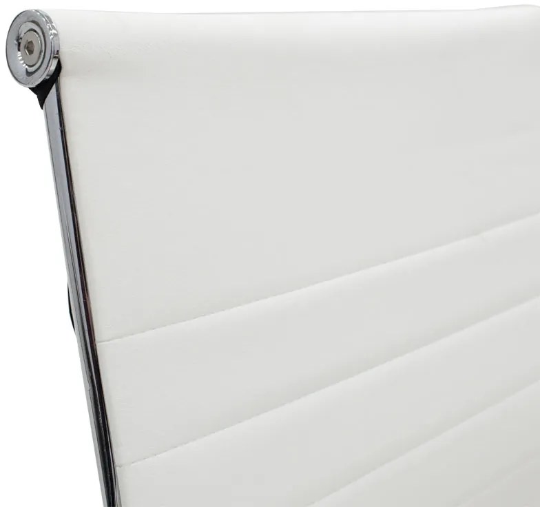 Καρέκλα γραφείου επισκέπτη Valter pakoworld λευκό pu 55.5x52x95.5εκ