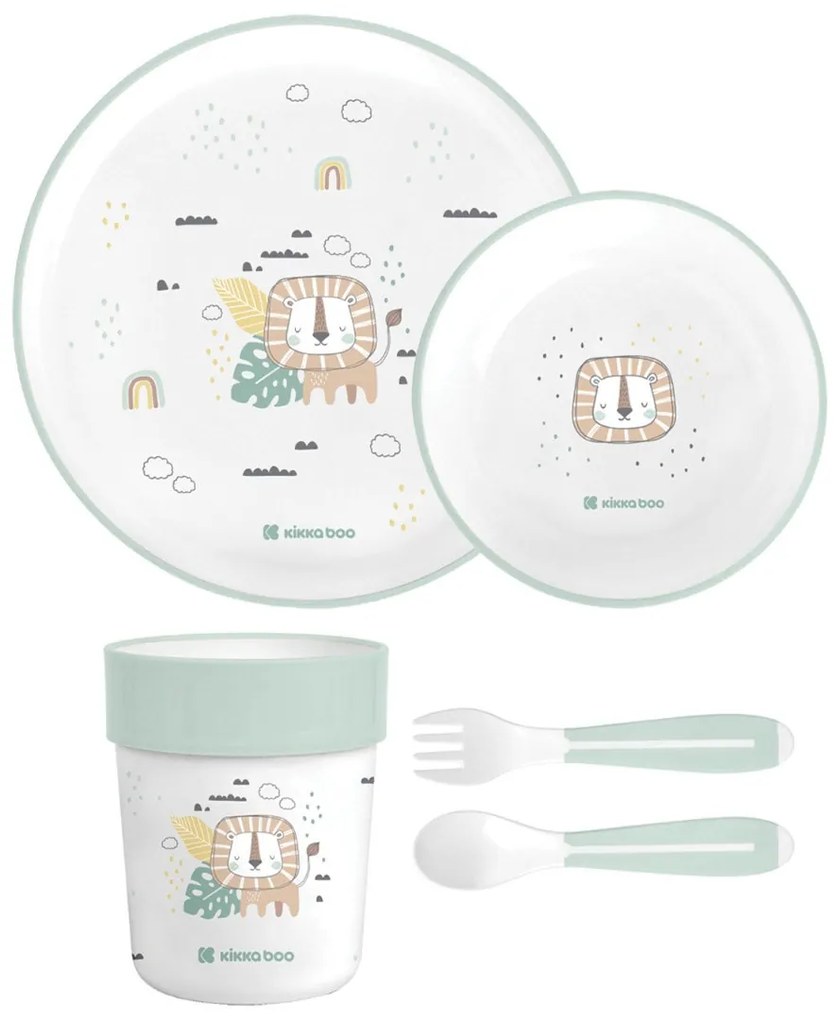 Παιδικό Σετ Φαγητού 5τμχ Kikka Boo Savanna Mint