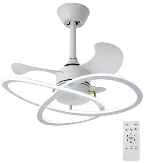 Ανεμιστήρας Οροφής Με LED Φως 96W Φ60x25cm Λευκός HLL-0175 POWERTECH HLL-0175