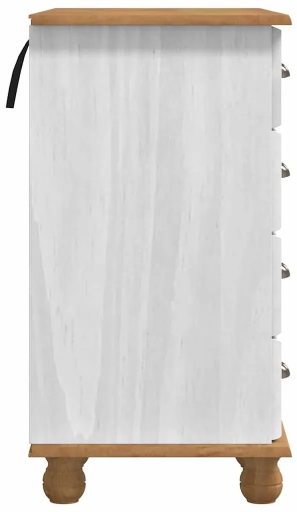 vidaXL Γραφείο με συρτάρι Λευκό 95 x 40 x 75 εκ. Μασίφ ξύλο πεύκου