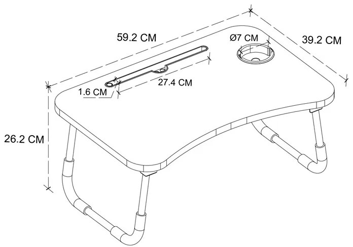 Τραπεζάκι laptop Sedon Megapap χρώμα pine oak 59,2x39,2x26,2εκ.