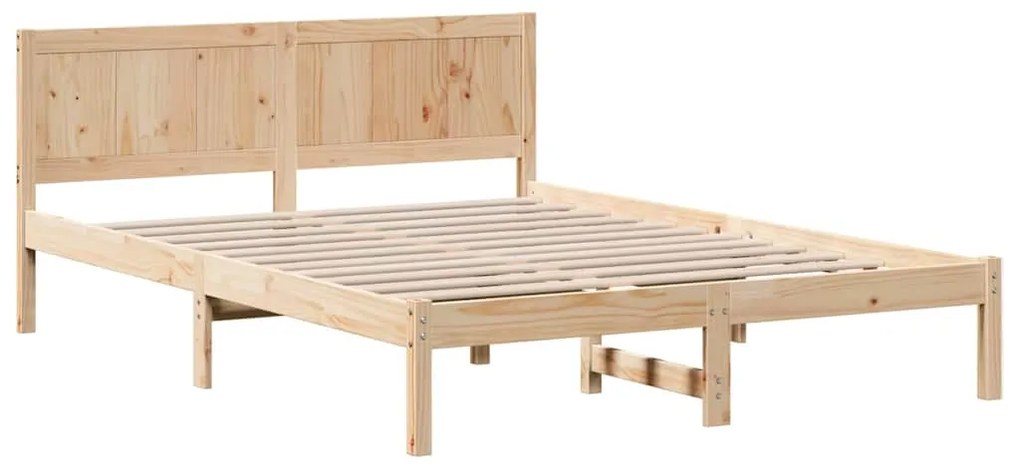 vidaXL Σκελετός Κρεβατιού Καφέ 140 x 200 cm Μασίφ ξύλο πεύκου