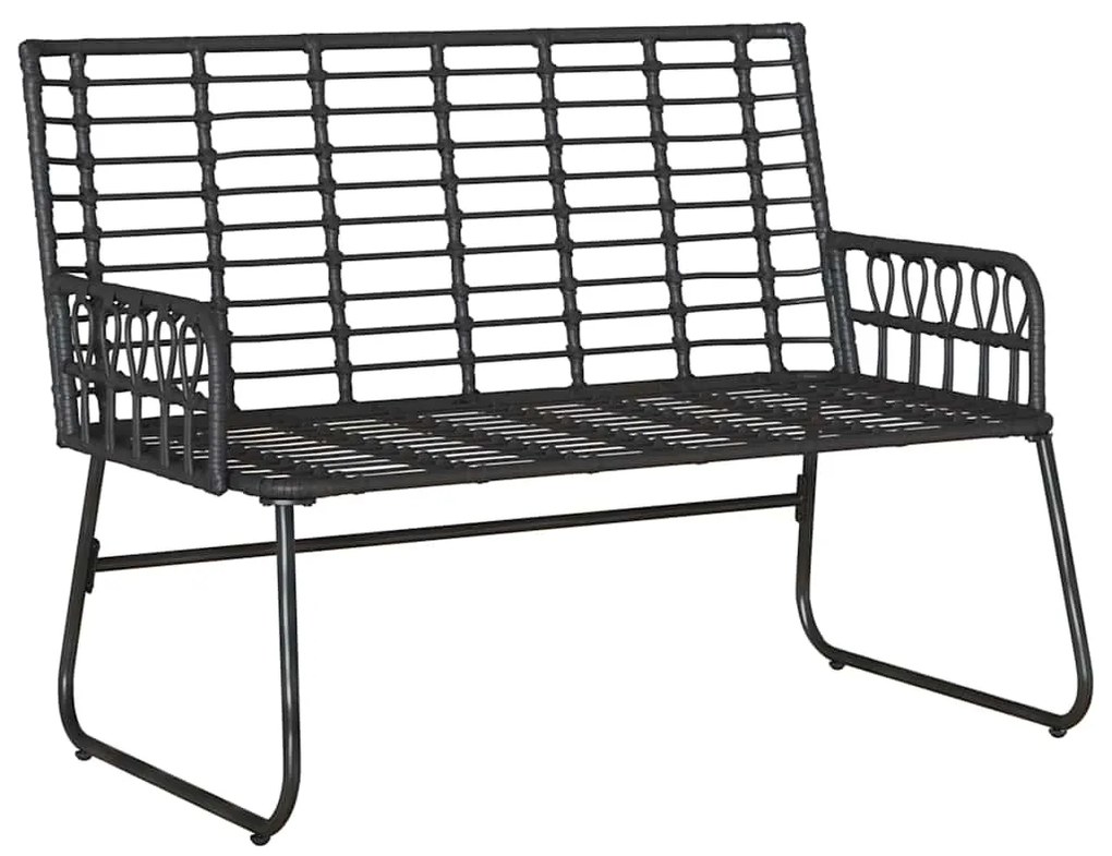 vidaXL Παγκάκι κήπου Μαύρο και Ανθρακί συνθετικό ρατάν