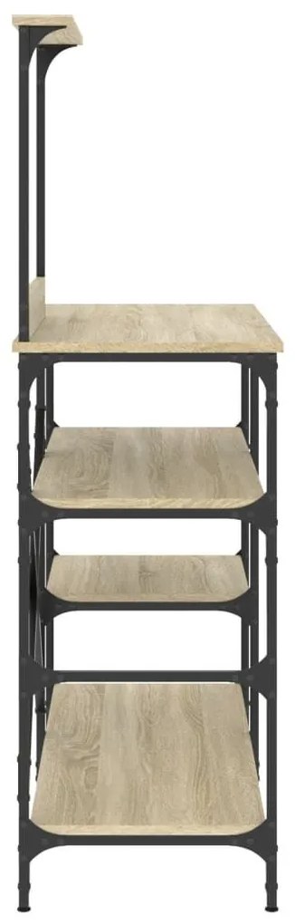 Ραφιέρα Κουζίνας Sonoma Δρυς 90x40x132 εκ. Επ. Ξύλο &amp; Μέταλλο - Καφέ