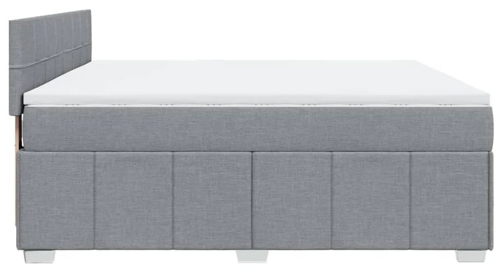 vidaXL Κρεβάτι Boxspring με Στρώμα Ανοιχτό Γκρι 180x200 εκ. Υφασμάτινο