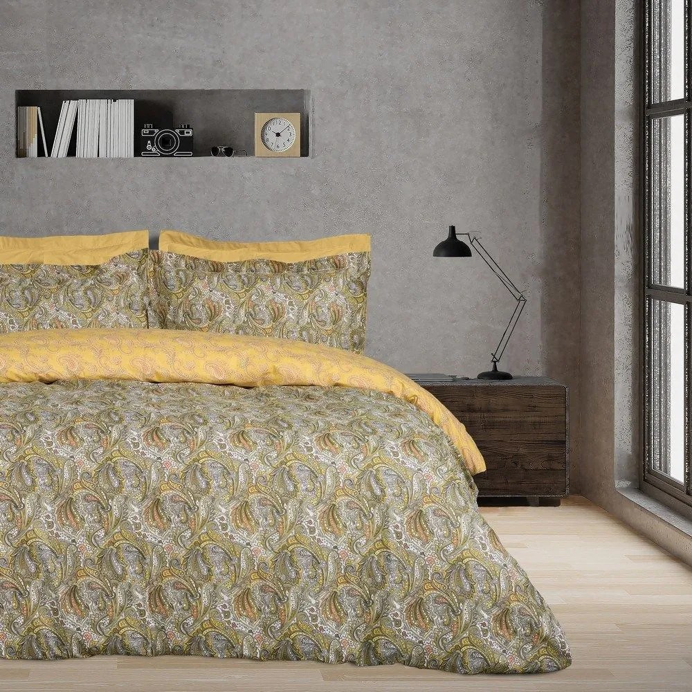 Σεντόνια Happy 9651 (Σετ 4τμχ) Ochre-Ivory-Taupe Das Home Υπέρδιπλo 240x260cm 100% Βαμβάκι