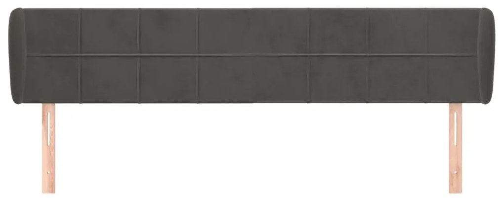 Κεφαλάρι με Πτερύγια Σκούρο Γκρι 203x23x78/88 εκ. Βελούδινο 3117211