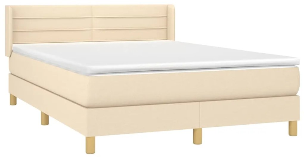 ΚΡΕΒΑΤΙ BOXSPRING ΜΕ ΣΤΡΩΜΑ ΚΡΕΜ 140X190 ΕΚ. ΥΦΑΣΜΑΤΙΝΟ 3130350