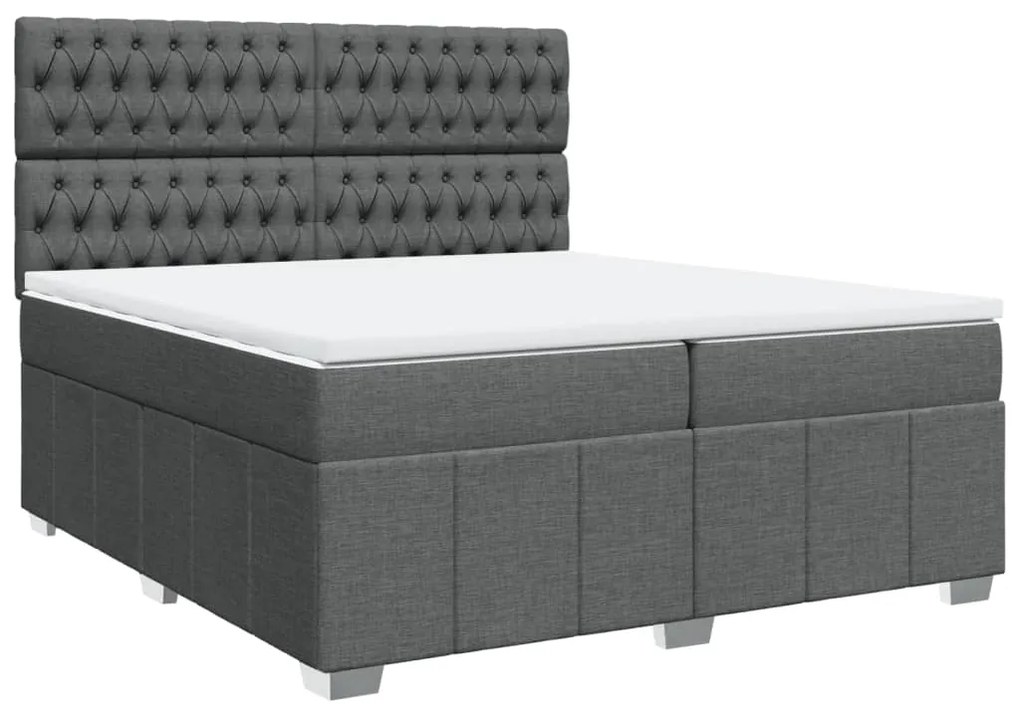 ΚΡΕΒΑΤΙ BOXSPRING ΜΕ ΣΤΡΩΜΑ ΣΚΟΥΡΟ ΓΚΡΙ 200X200 ΕΚ. ΥΦΑΣΜΑΤΙΝΟ 3291783