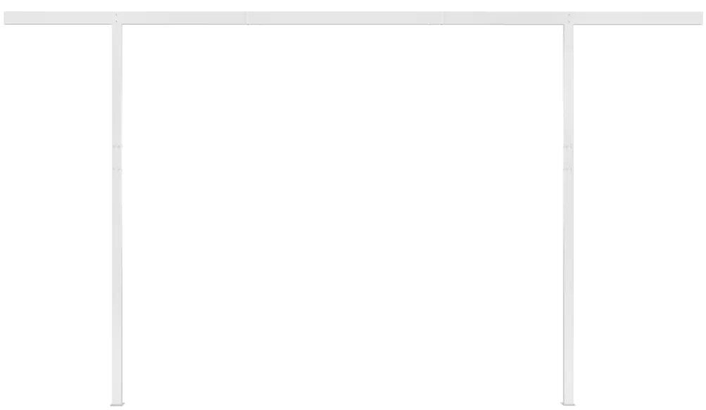 vidaXL Τέντα Αυτόματη Χειροκίνητη με Στύλους Κρεμ 4 x 3,5 μ.
